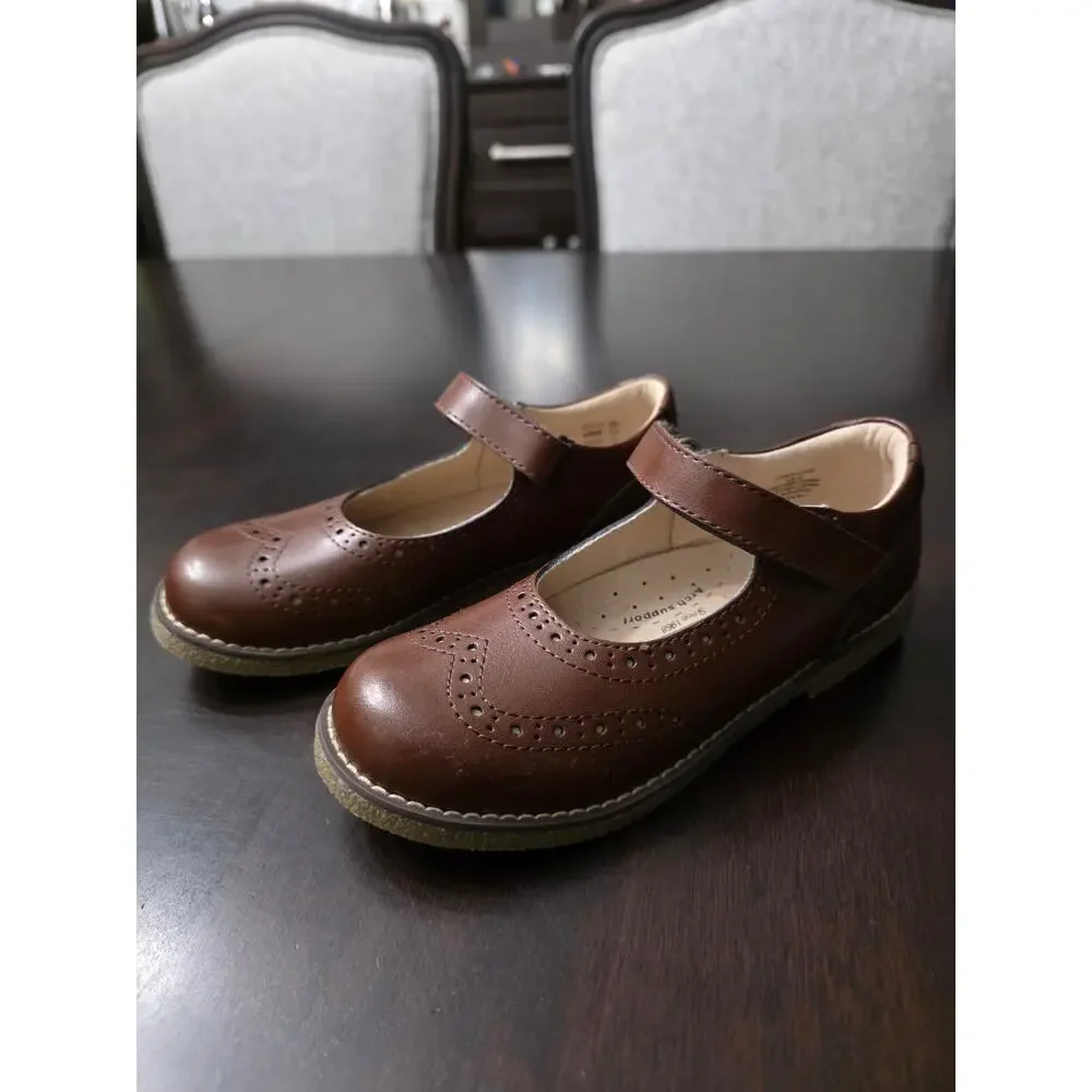 Footmates Lydia Brown Tooled Leather Mary Janes Size 13